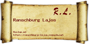 Ranschburg Lajos névjegykártya