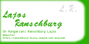 lajos ranschburg business card